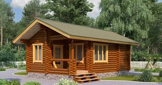 Одноэтажный дом из бревна под ключ в Кунгуре –цены от 135616 рублей