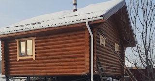 Баня из оцилиндрованного бревна под ключ в Кунгуре - от 135616 рублей